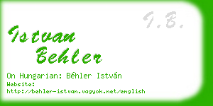 istvan behler business card